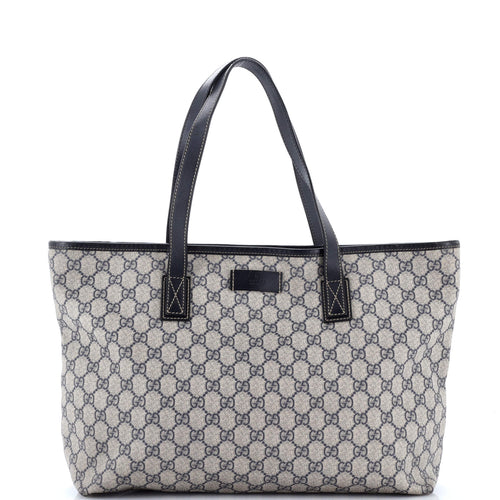 GUCCI Plus Tote GG Coated Canvas with Leather Medium