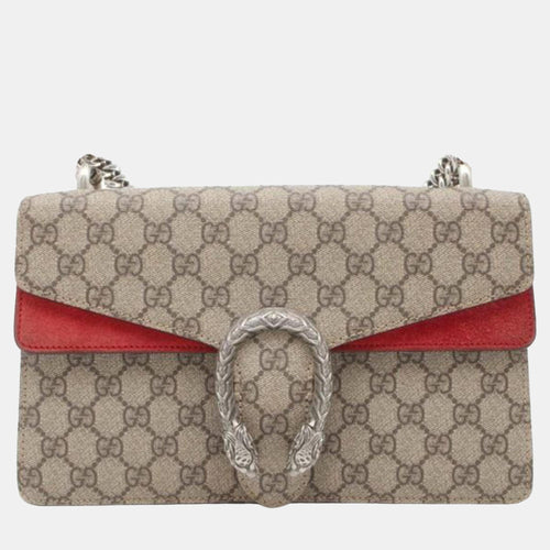 Beige/Brown Small GG Supreme Dionysus Shoulder Bag
