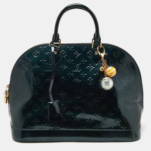 Blue Nuit Monogram Vernis Alma GM Bag