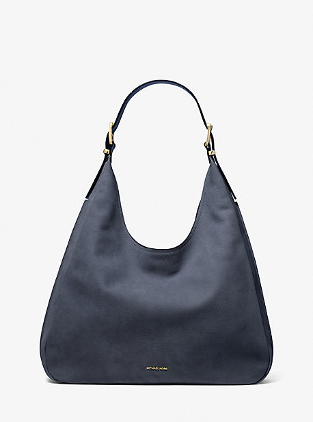 Michael Kors MK Nolita Large Nubuck Hobo Shoulder Bag - Blue - Michael Kors