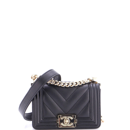 CHANEL Boy Flap Bag Chevron Lambskin Mini