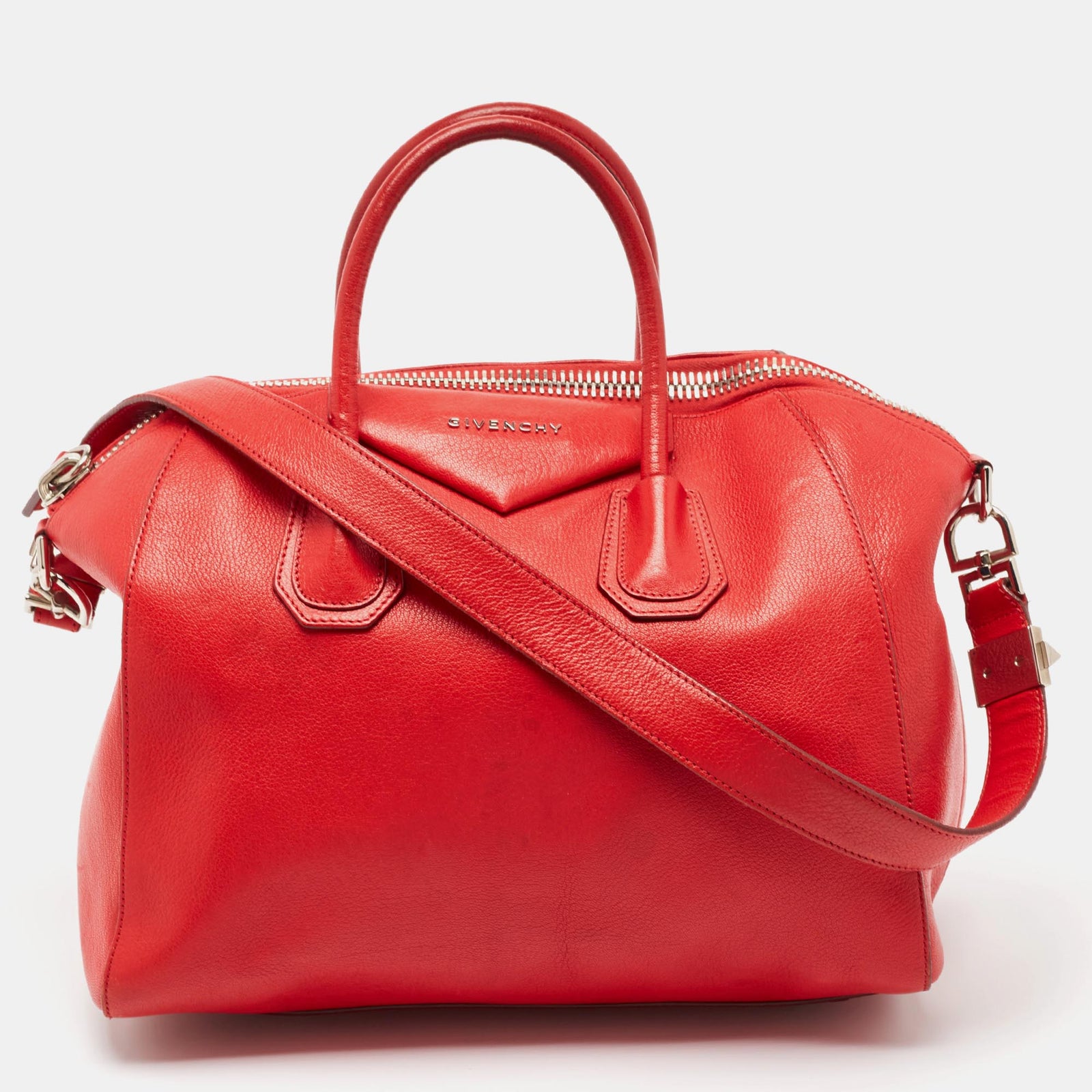 Givenchy Red Leather Medium Antigona Satchel