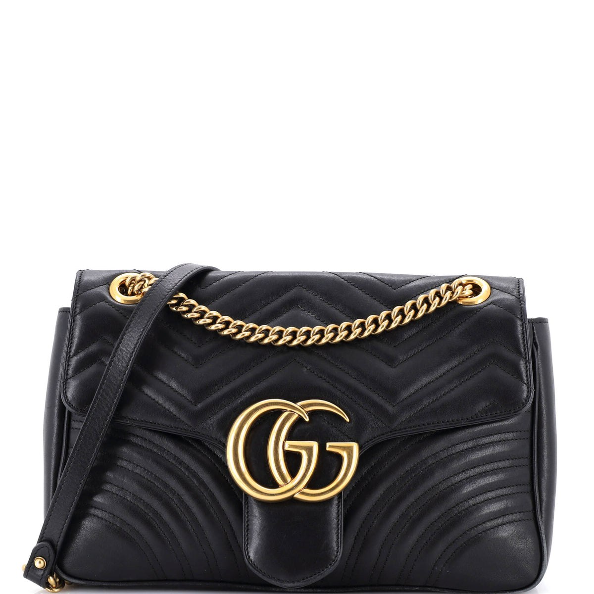 Gucci GUCCI GG Marmont Flap Bag Matelasse Leather Medium