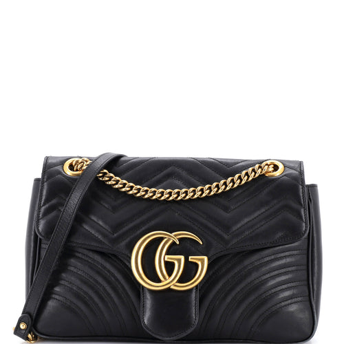 GUCCI GG Marmont Flap Bag Matelasse Leather Medium
