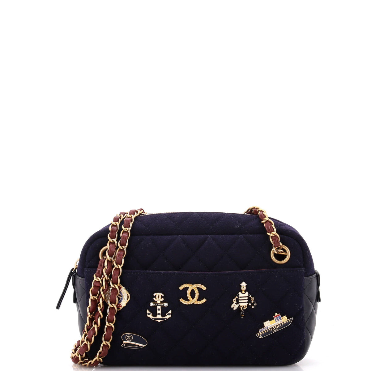 Chanel CHANEL Paris-Hamburg Charms Camera Bag Quilted Wool and Lambskin Small