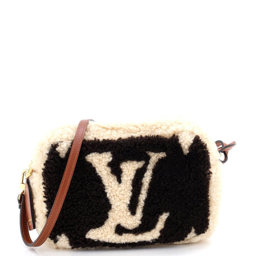 Beach Pouch Monogram Giant Teddy Fleece
