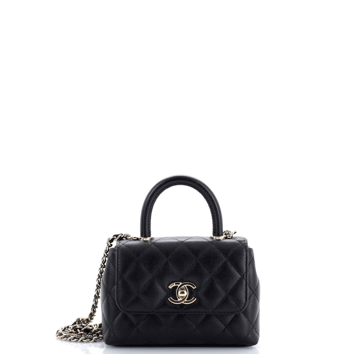 Chanel CHANEL Coco Top Handle Bag Quilted Caviar Extra Mini