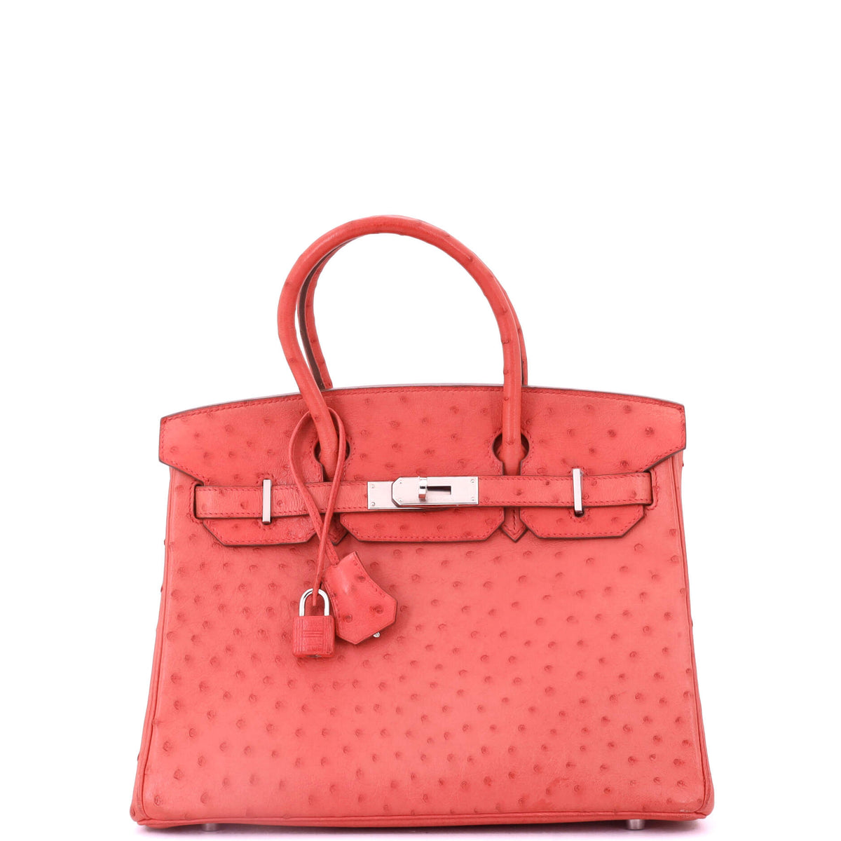 Herm?s Birkin Handbag Bougainvillea Ostrich with Palladium Hardware 30