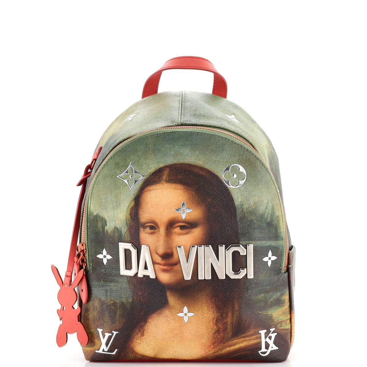 Louis Vuitton Palm Springs Backpack Limited Edition Jeff Koons Da Vinci Print Canvas PM