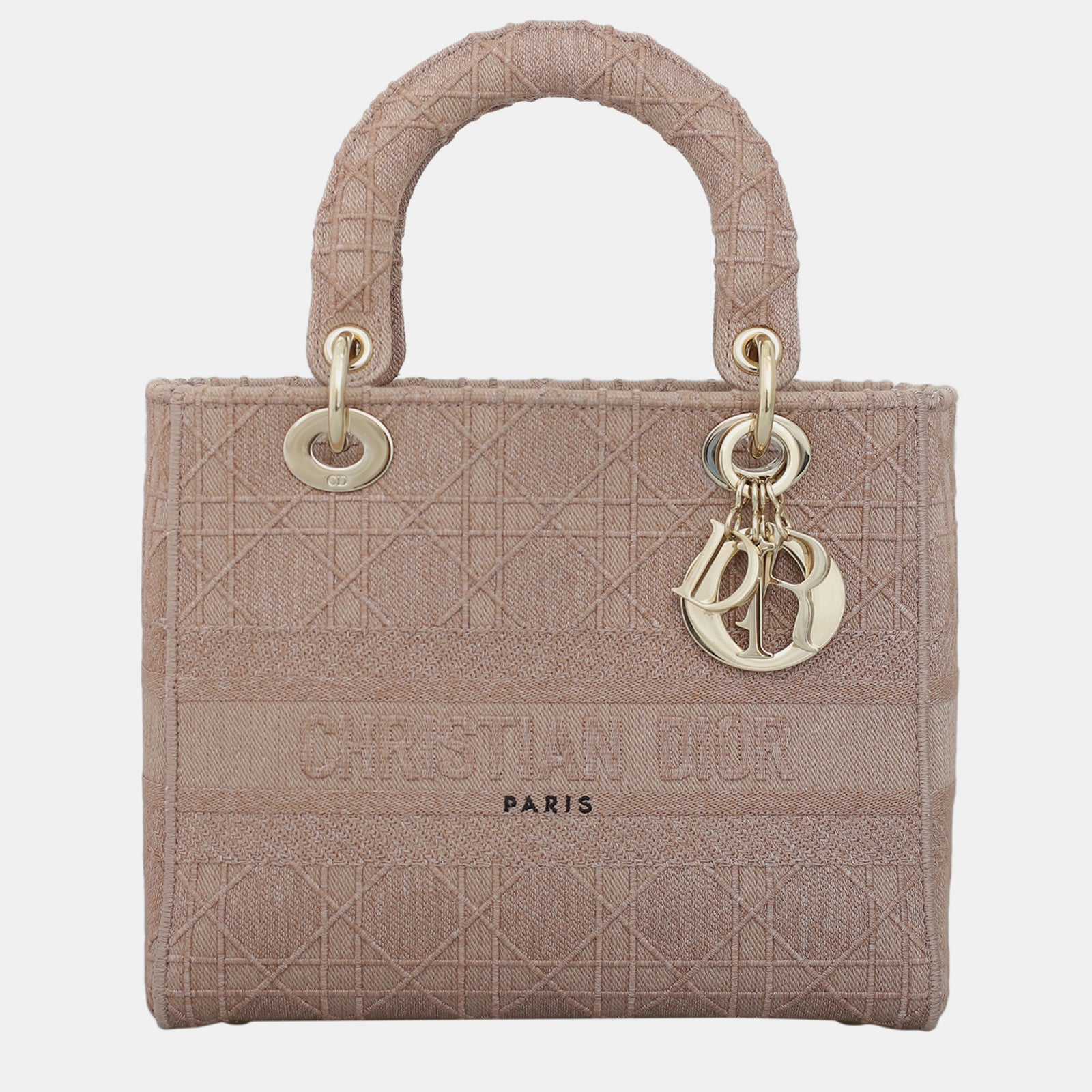 Dior Christian Pink – Mittelgroße D-Lite Lady-Tasche aus besticktem Canvas