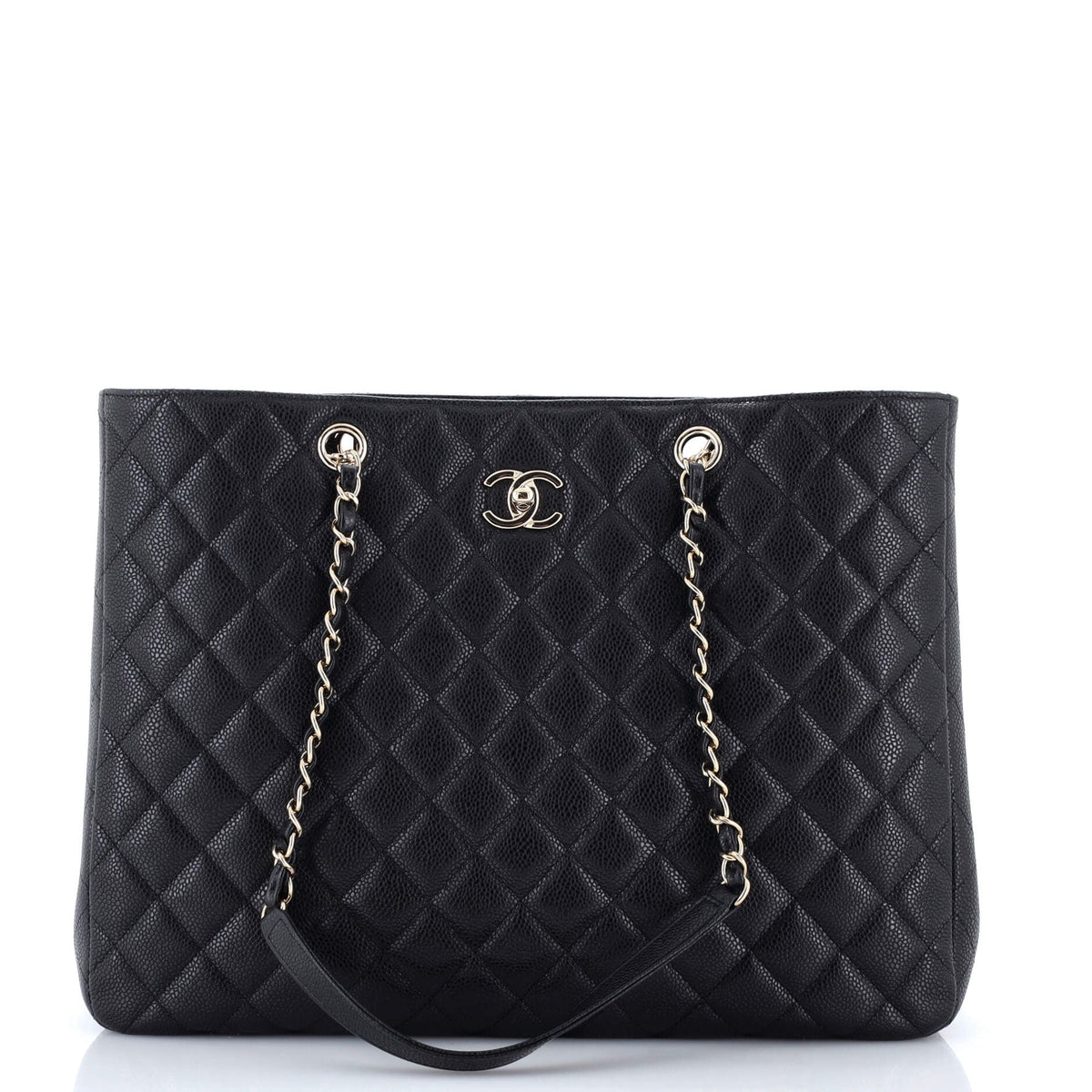 Chanel CHANEL Classic CC Shopping Tote Quilted Caviar Large