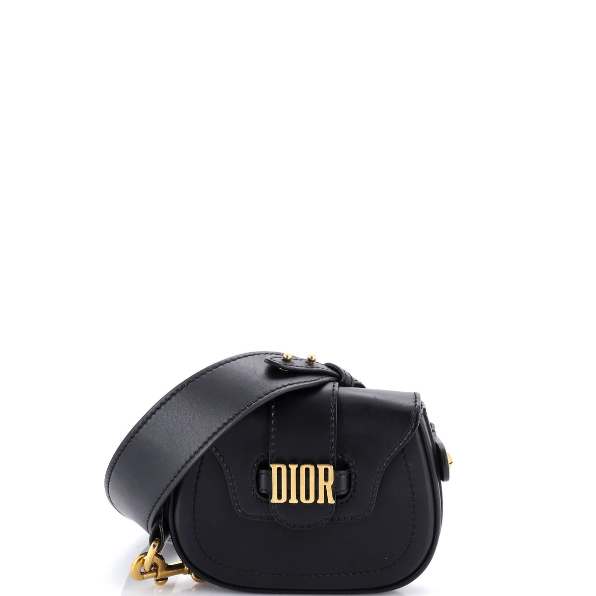 Christian Dior D-Fence Saddle Bag Leather Mini