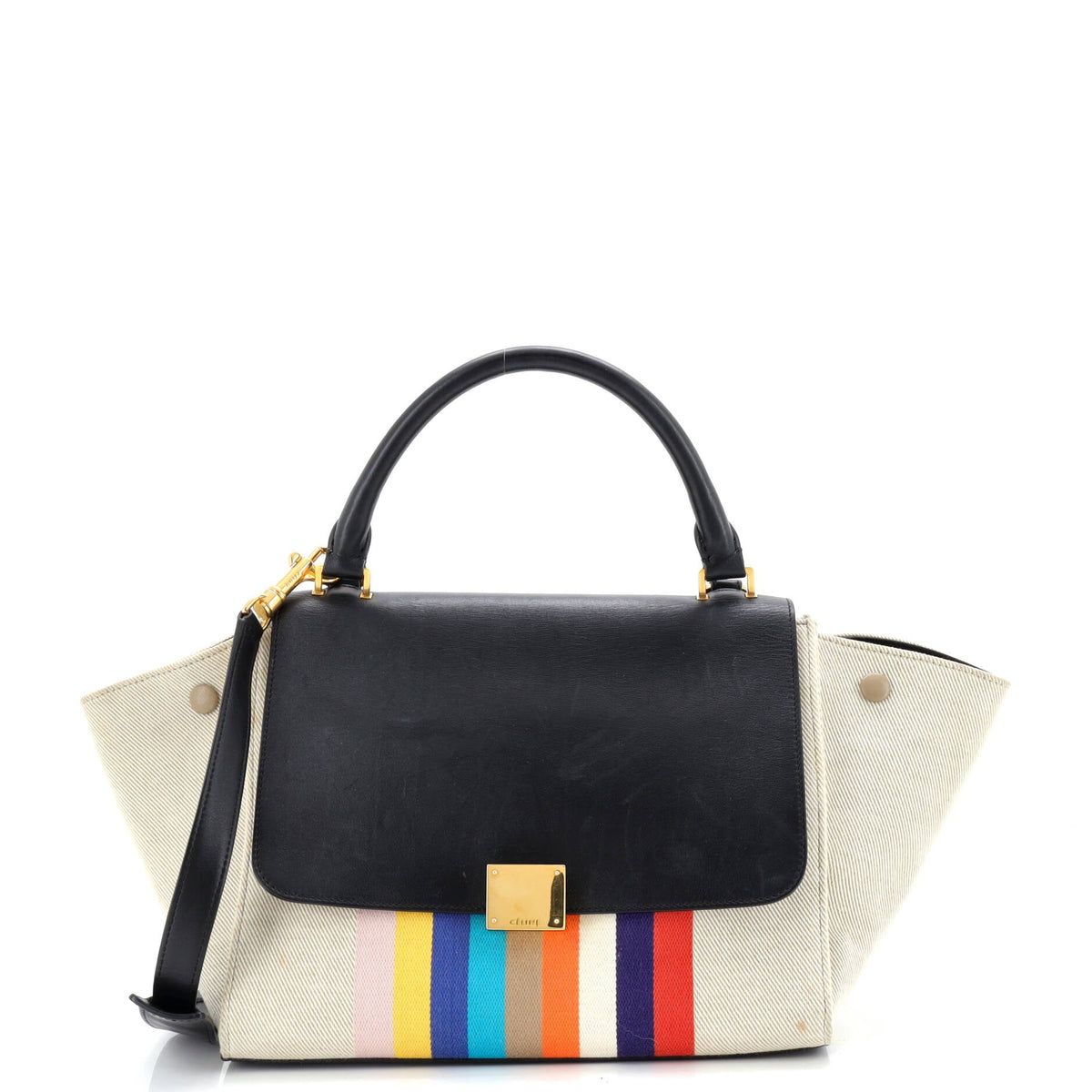 Celine CELINE Multicolor Trapeze Bag Leather and Felt Medium