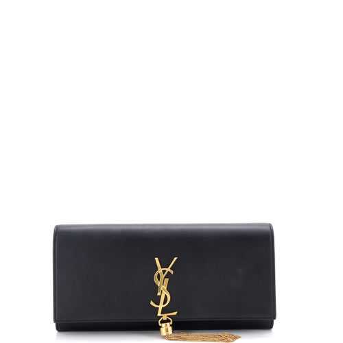 Classic Monogram Tassel Clutch Leather Long