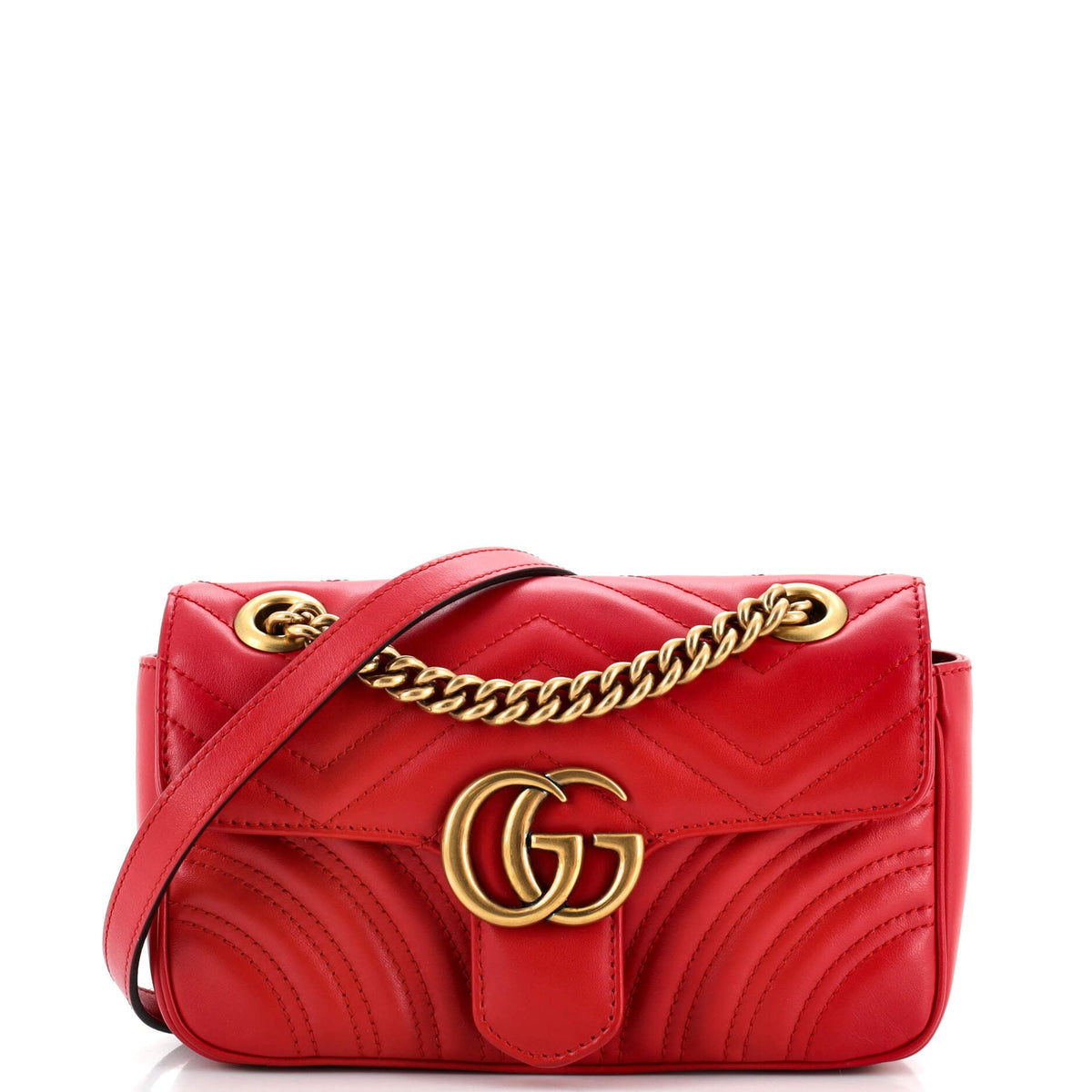 Gucci GUCCI GG Marmont Flap Bag Matelasse Leather Mini