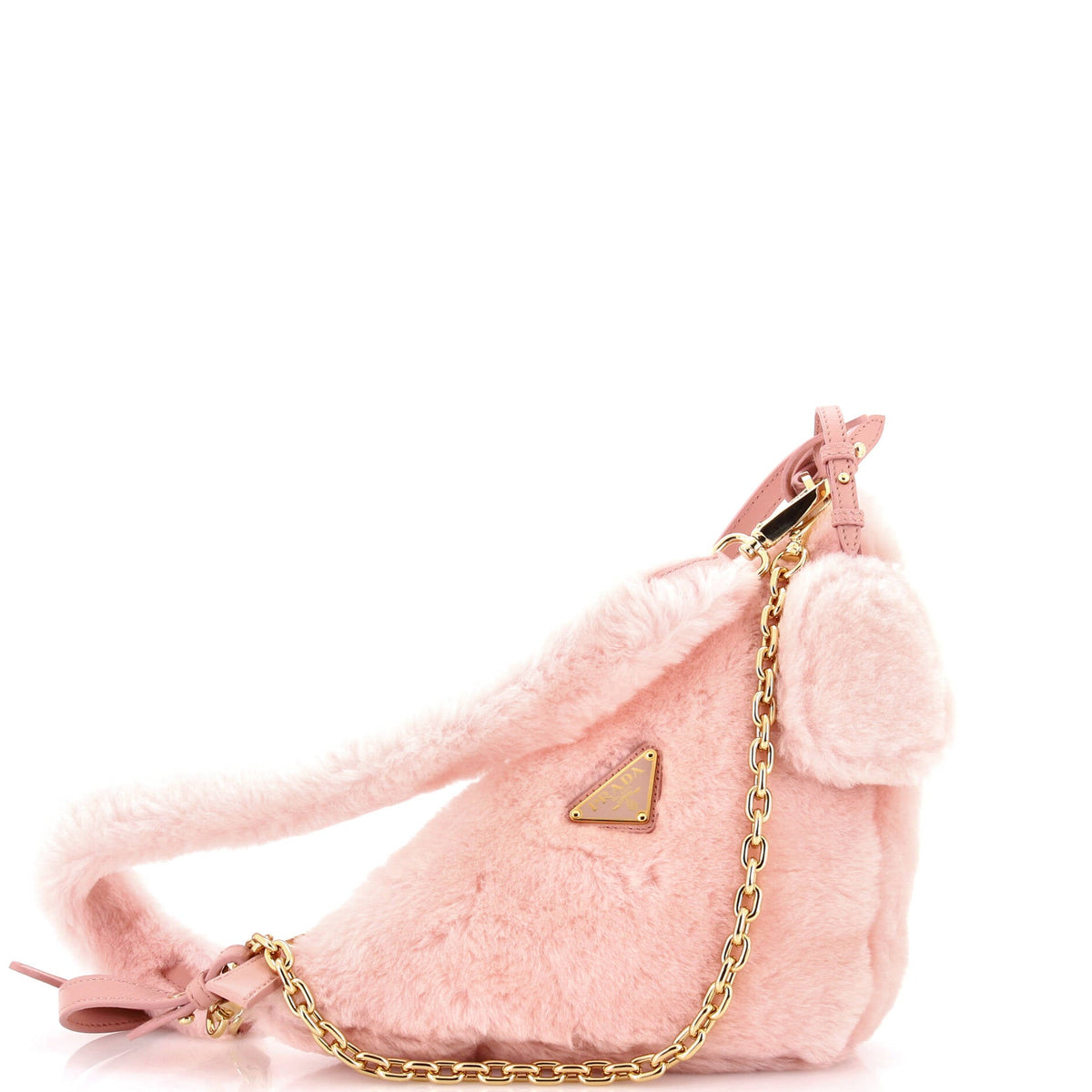 Prada PRADA Triangle Shoulder Bag Shearling Mini