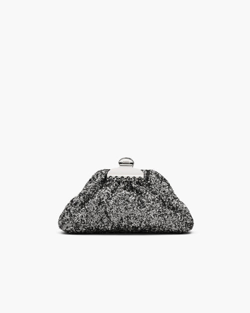 Marc Jacobs The Sequin Glam Small Clutch Bag in Silver