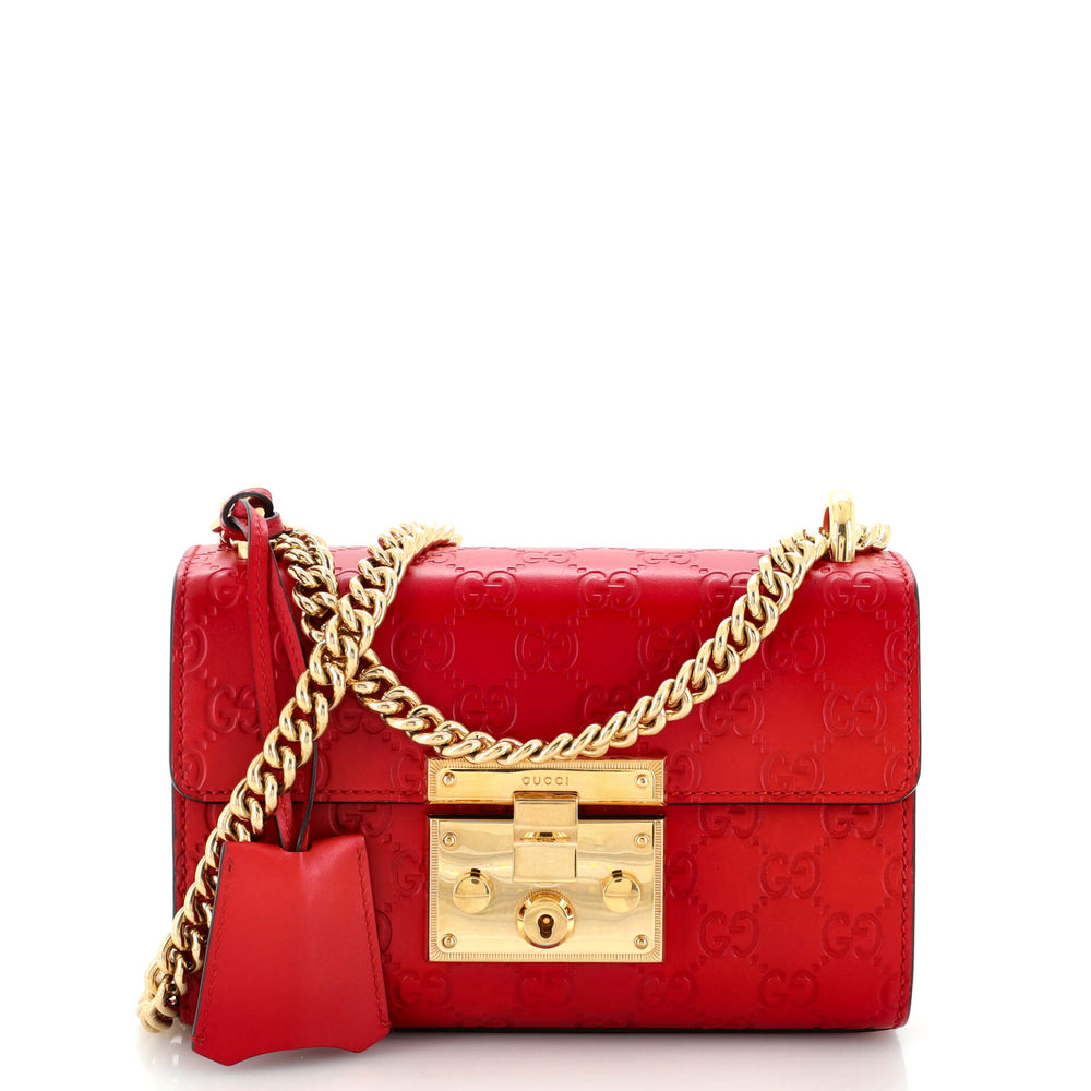 GUCCI Padlock Shoulder Bag Guccissima Leather Small