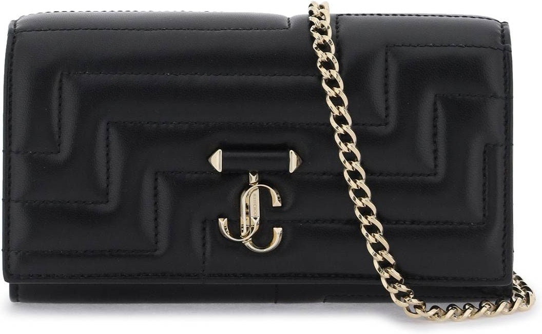 Jimmy Choo Women's Avenue Crossbody Mini Bag in Black | AVENUEWALLETCHAINNBA