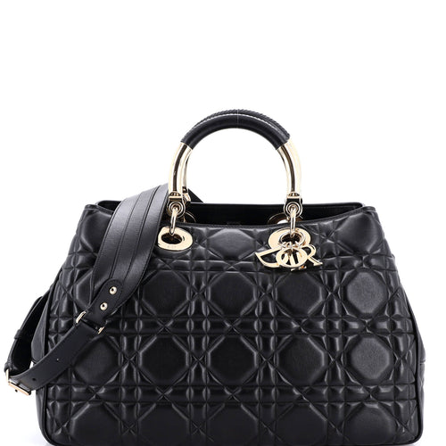 Lady 95.22 Bag Cannage Embossed Leather Large
