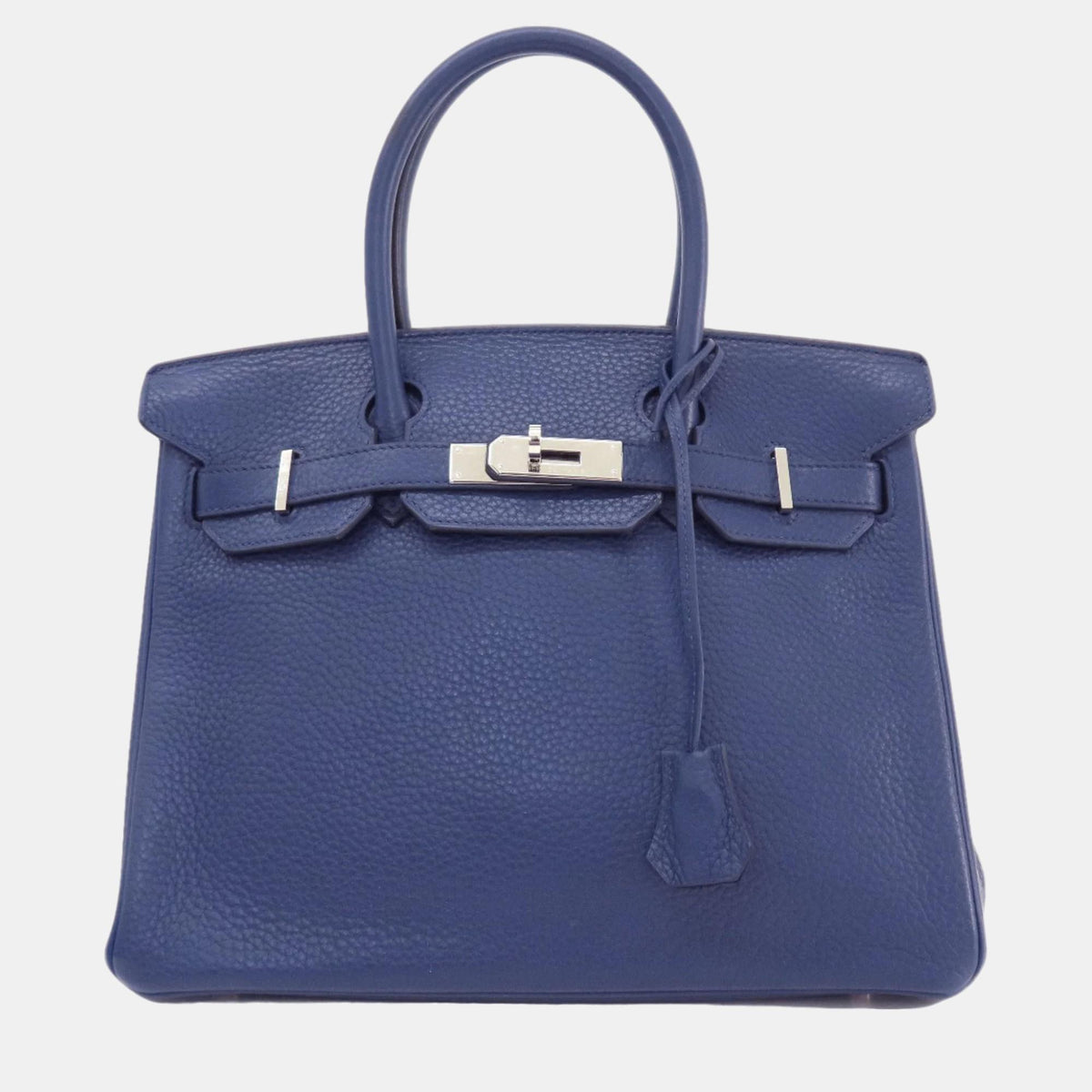 Hermès Blue Taurillon Clemence Leather Birkin 30 Tote Bag
