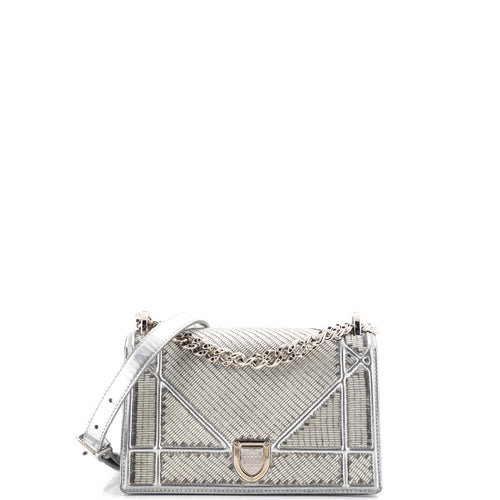 Diorama Flap Bag Beaded Leather Small