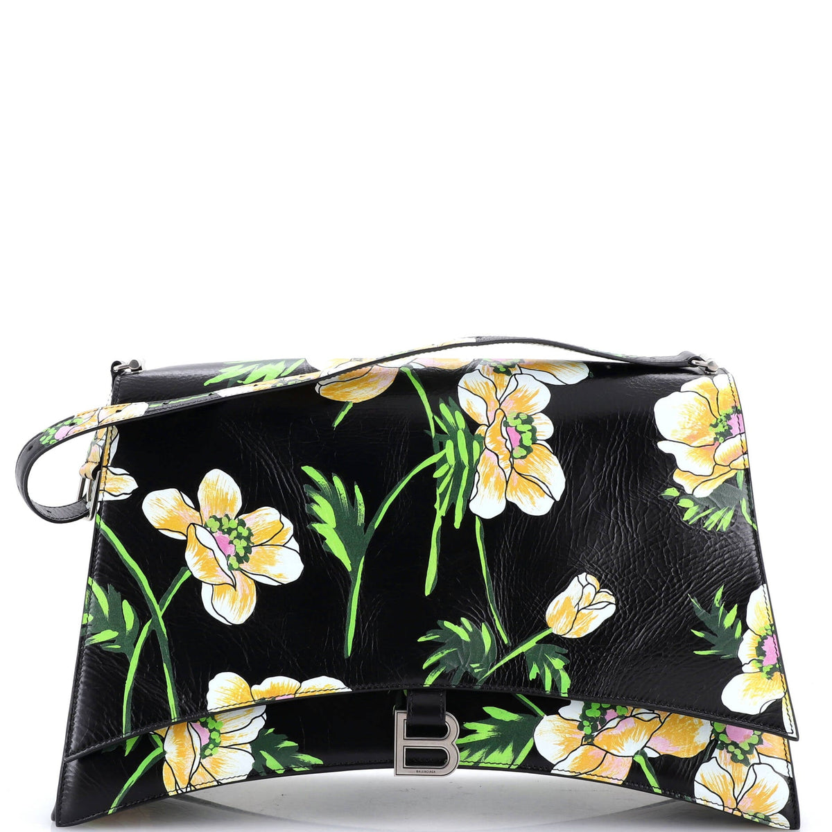 Balenciaga Crush Sling Shoulder Bag Printed Leather Large