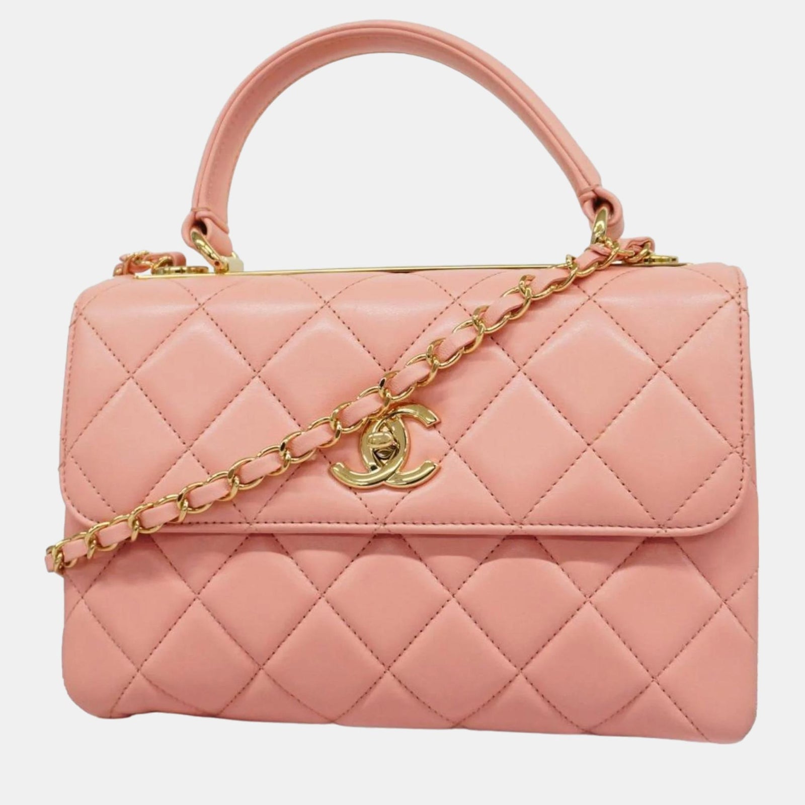 Chanel Kleine trendige CC-Taschen aus rosa Leder mit Henkel