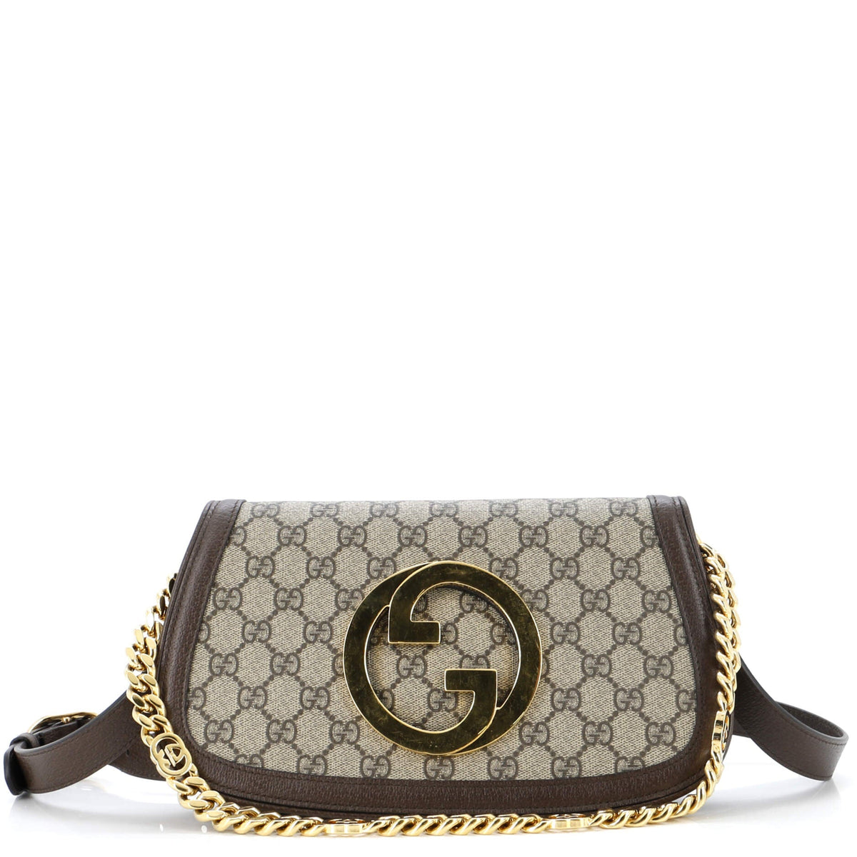 Gucci GUCCI Blondie NM Chain Flap Bag GG Coated Canvas Small