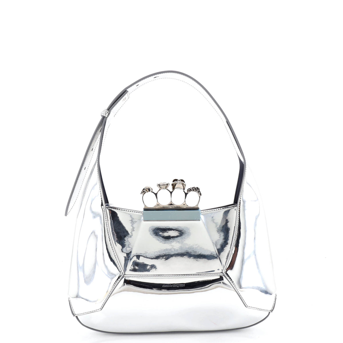 Alexander Mcqueen Jewelled Hobo Leather Small