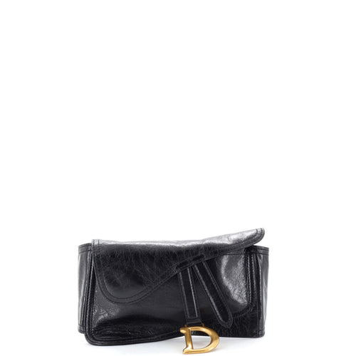 Saddle Double Buckle Belt Bag Leather