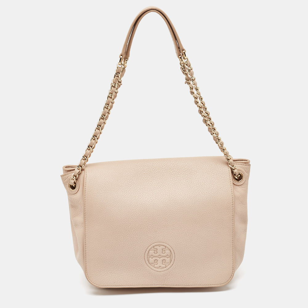 Peach Leather Marion Shoulder Bag