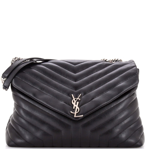 Loulou Shoulder Bag Matelasse Chevron Leather Large