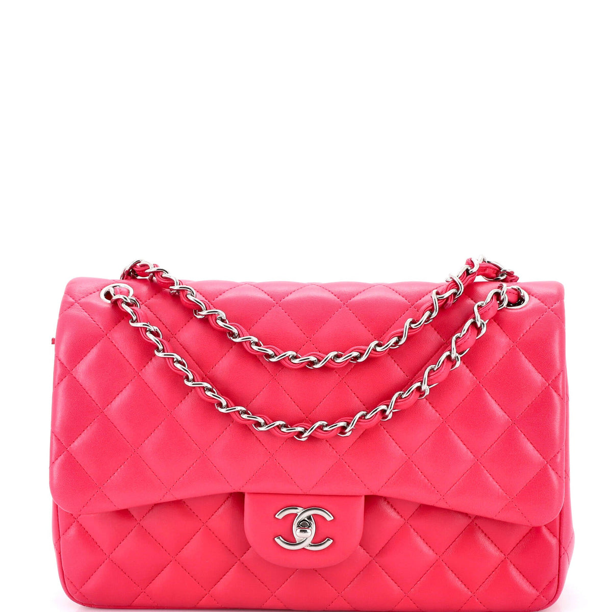 Chanel CHANEL Classic Double Flap Bag Quilted Lambskin Jumbo