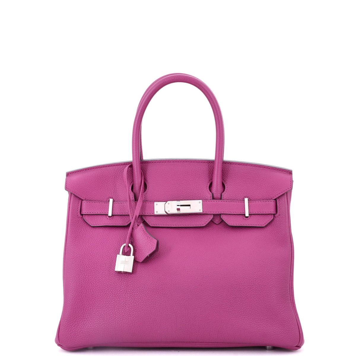 Herm?s Birkin Handbag Rose Pourpre Togo with Palladium Hardware 30