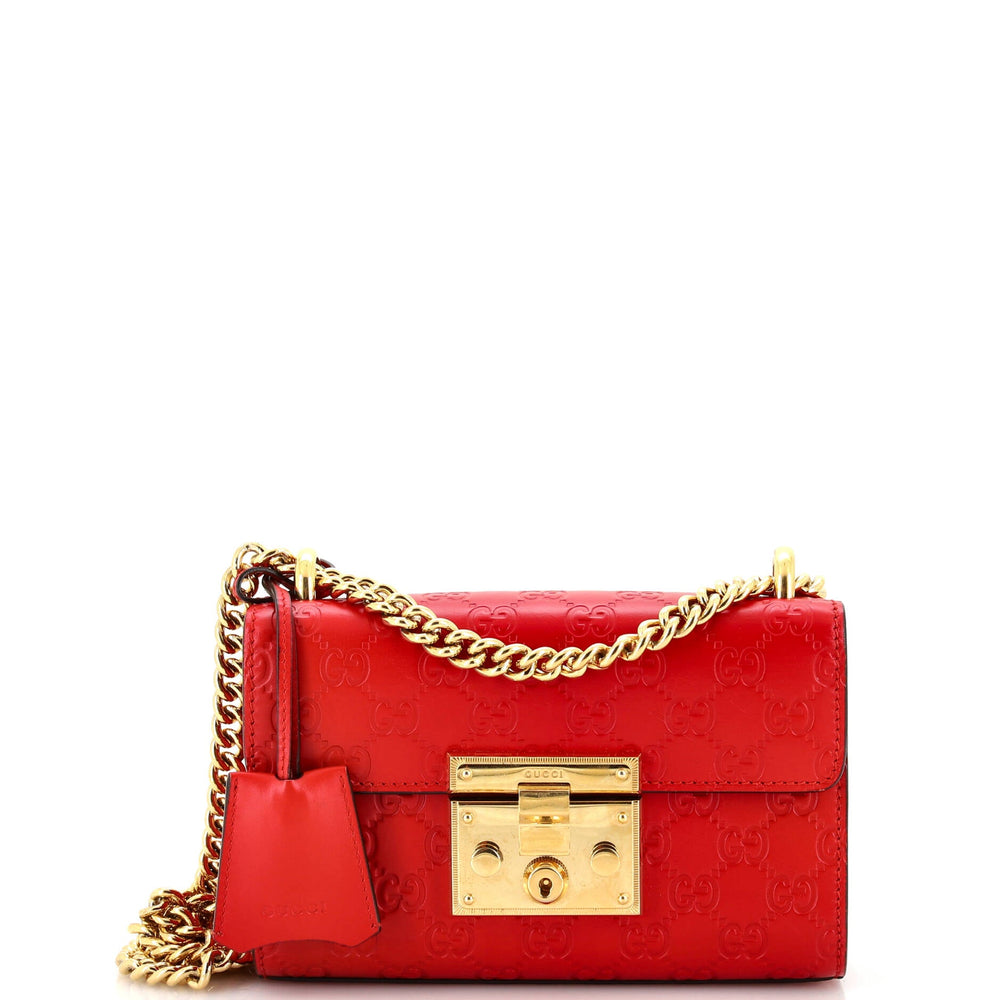 GUCCI Padlock Shoulder Bag Guccissima Leather Small