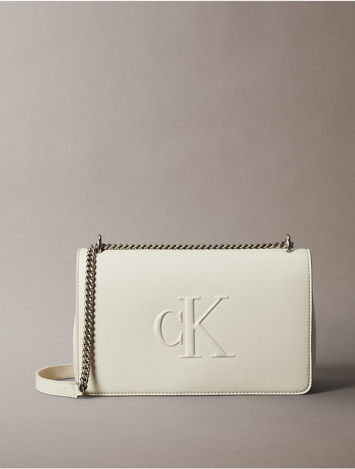 Calvin Klein Women's Sculpted Impression Crossbody Bag - White