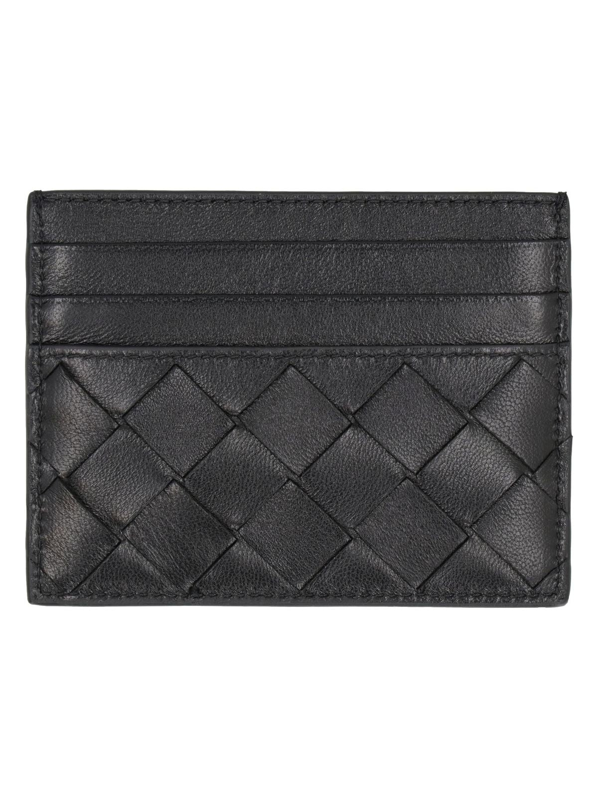 Bottega Veneta Women's Intrecciato Credit Card Case in Black | Size UNICA | 742325VCPP3