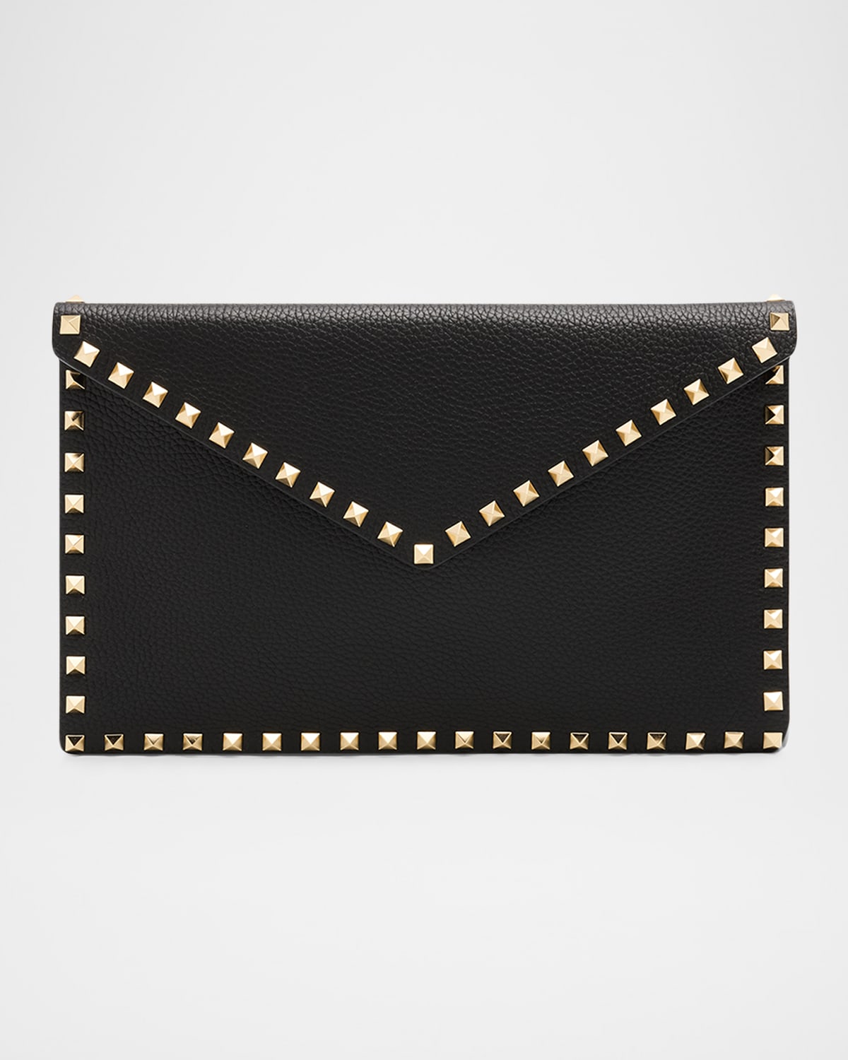 Valentino Large Rockstud Leather Flat Pouch Bag