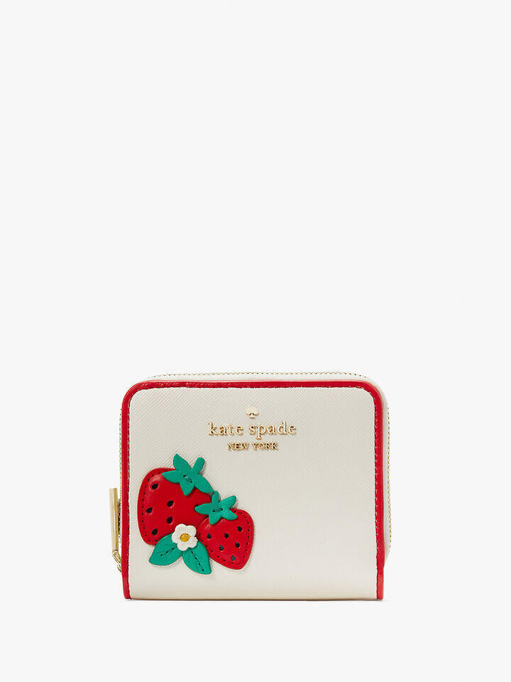 Kate Spade Au Strawberry Dreams Small Zip Around Bifold Wallet