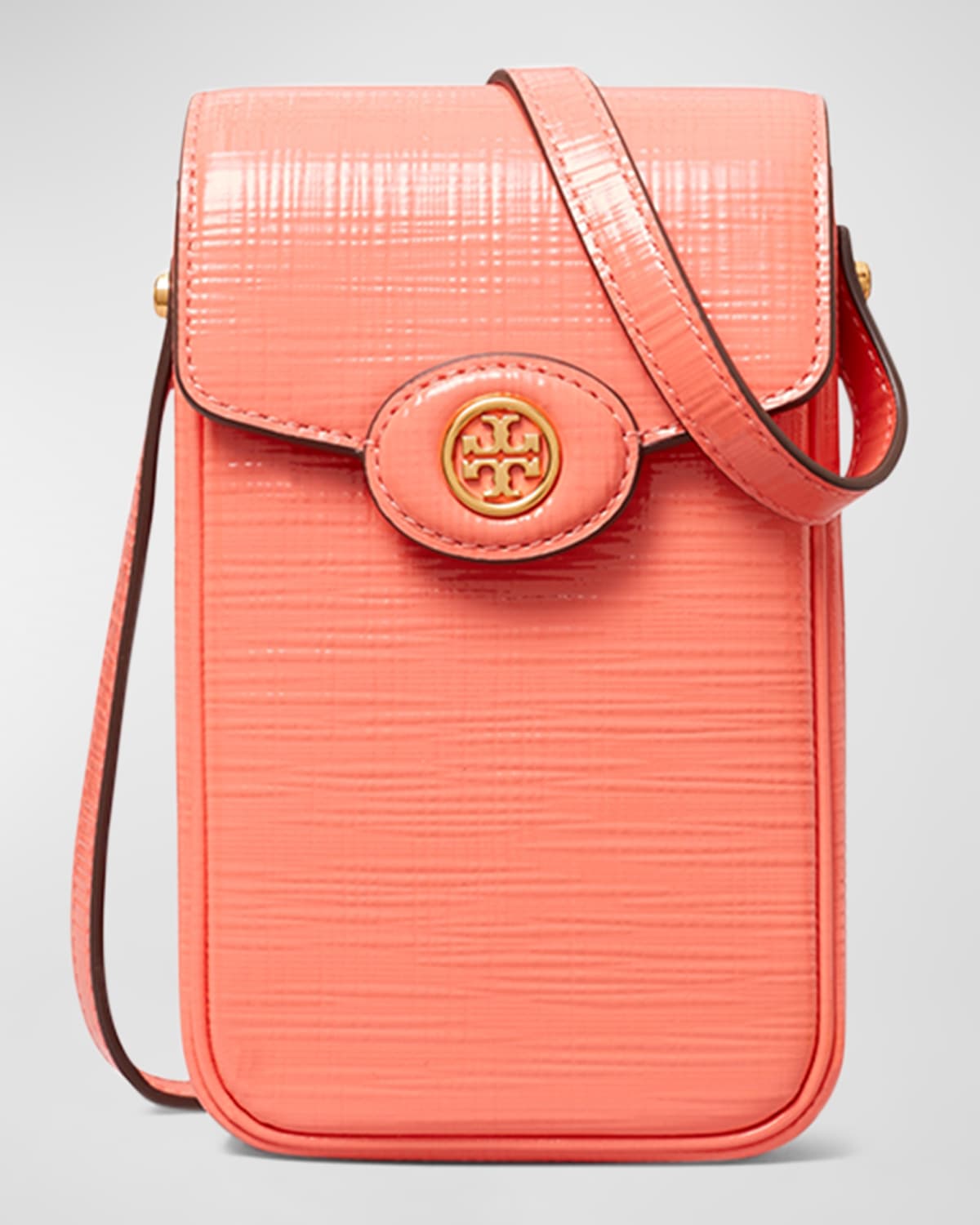 Tory Burch Robinson Crosshatched Leather Phone Crossbody Bag