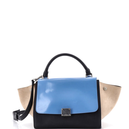 CELINE Trapeze Bag Leather with Patent Small
