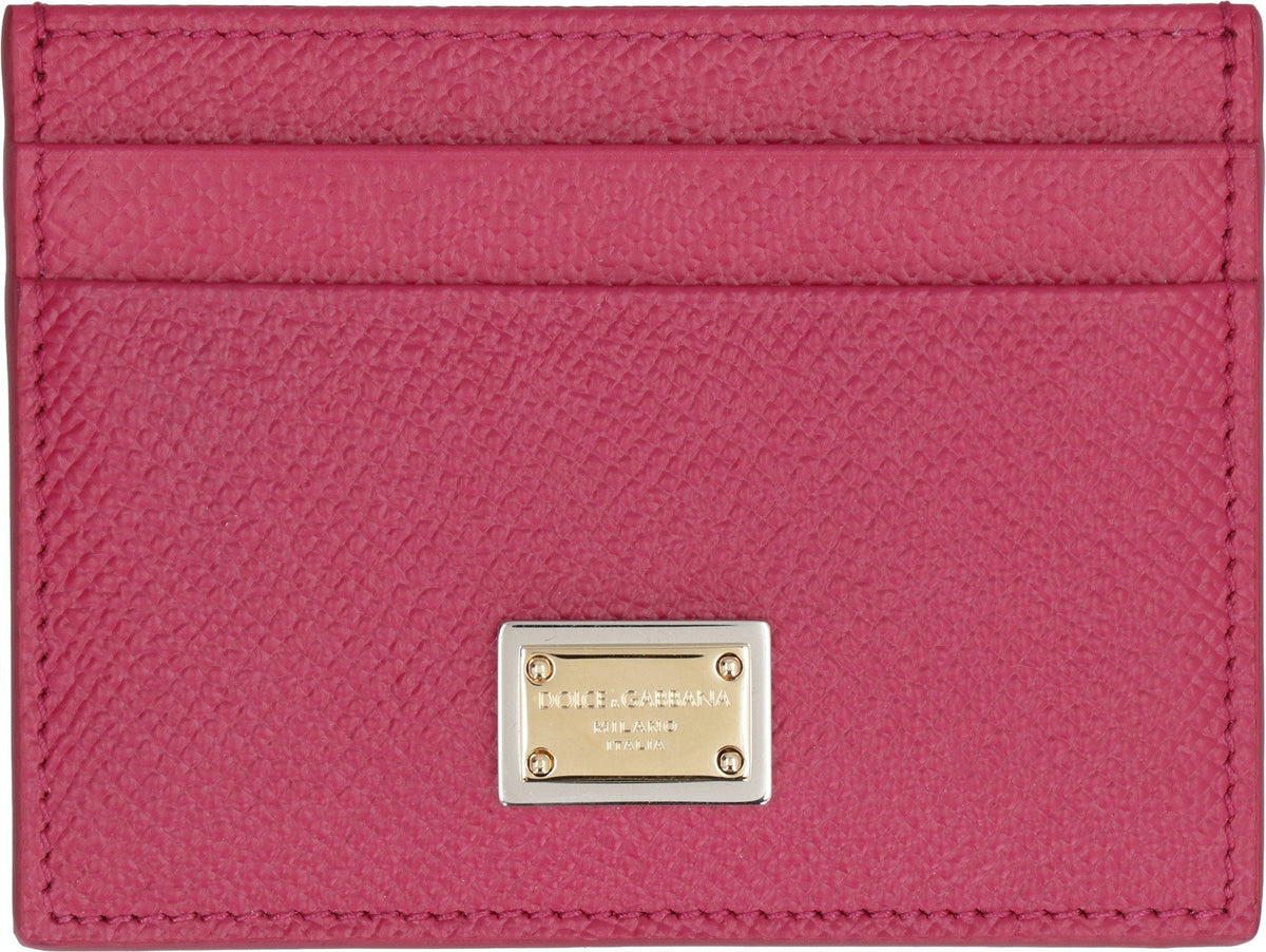 Dolce & Gabbana Women's Dauphine Leather Cardholder in Pink & Purple | Size UNICA | BI0330A1001