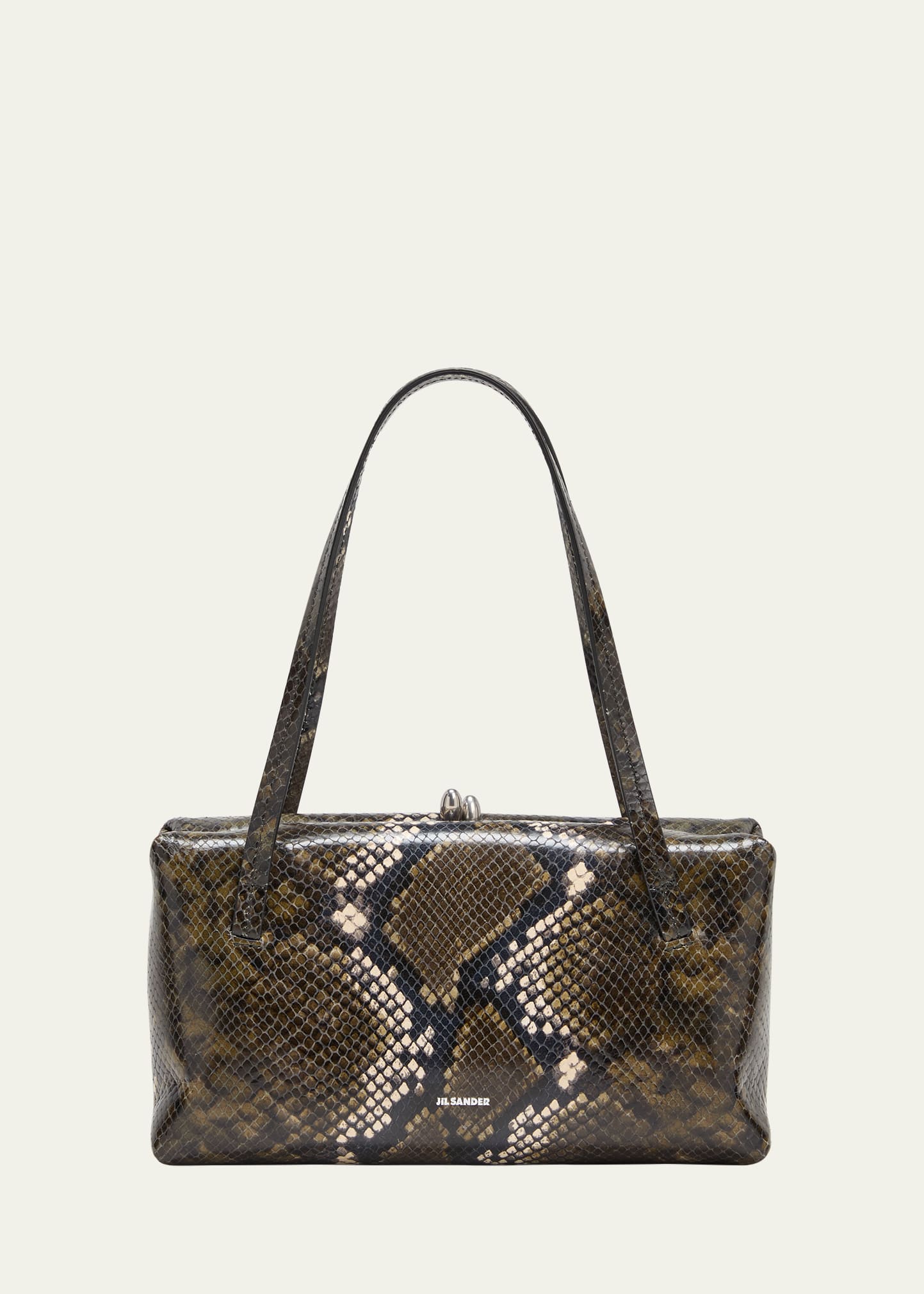 Jil Sander Goji Small Python-Print Top-Handle Bag