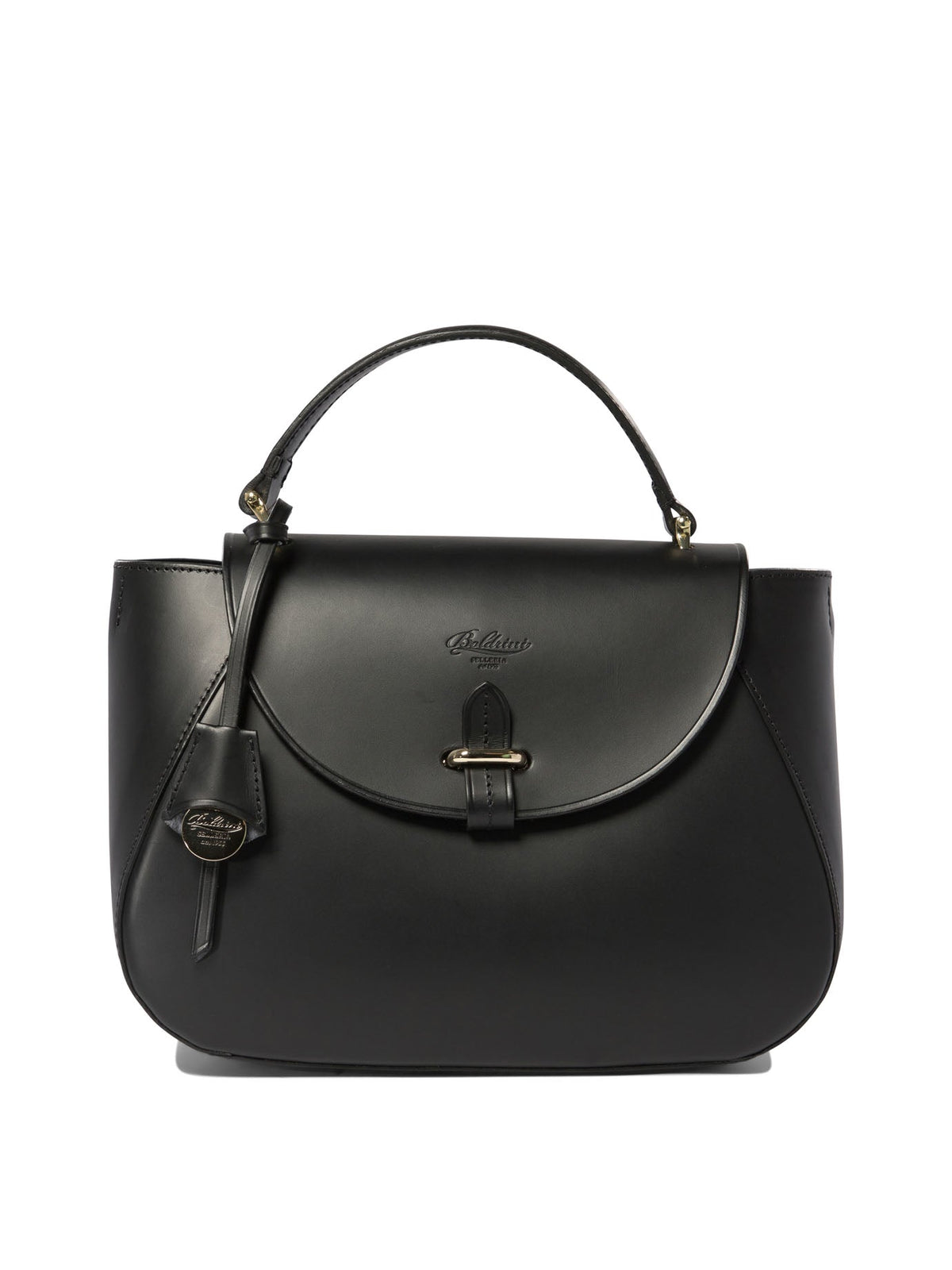 Boldrini Selleria Women's "barchetta" Handbag in Black | 6859RIBOTNERO