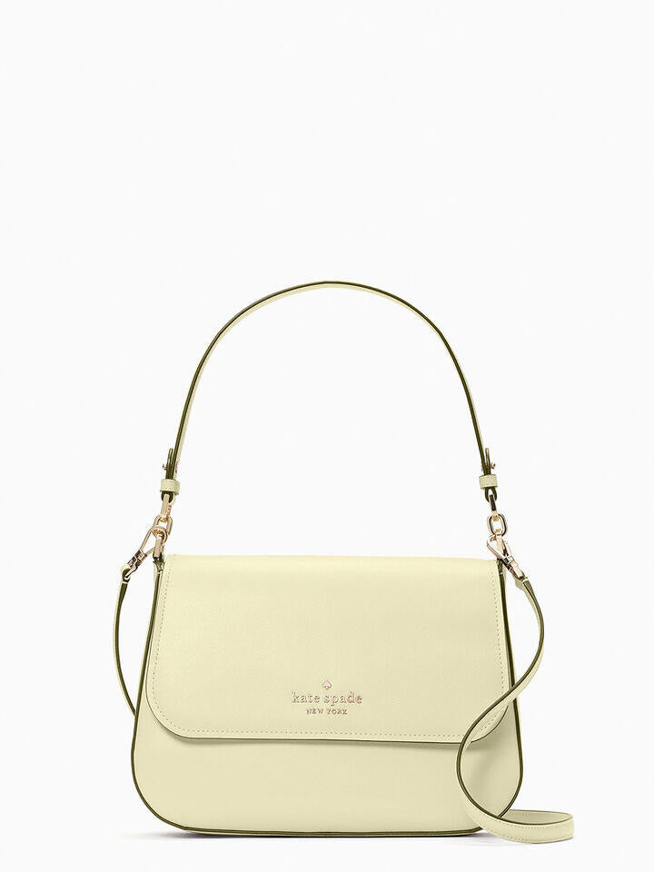 Kate Spade Au Staci Saffiano Leather Flap Shoulder Bag