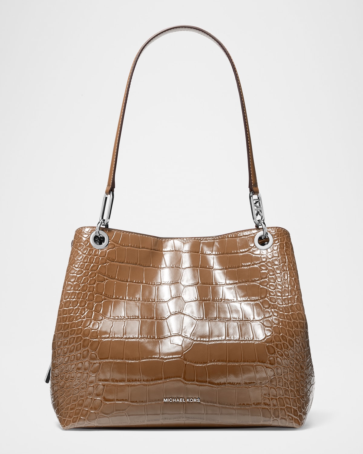 Boss Kensington Croc-Embossed Leather Shoulder Bag