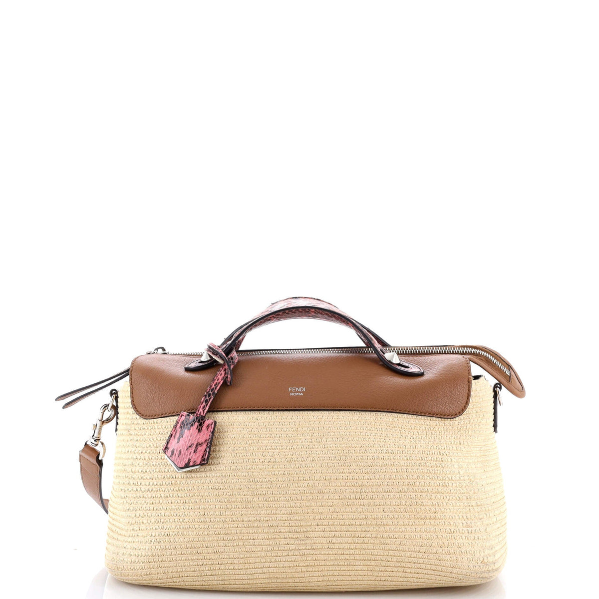 Fendi FENDI By The Way Satchel Raffia with Snakeskin Small