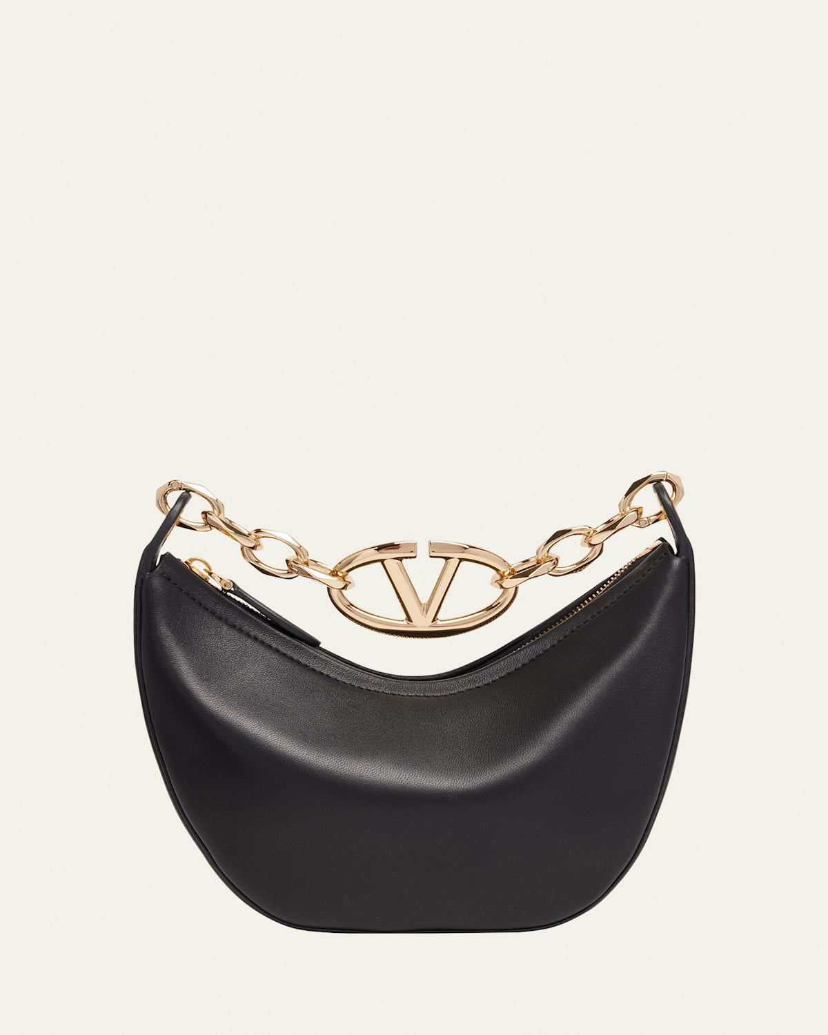 Valentino VLOGO Mini Moon Calfskin Top-Handle Bag