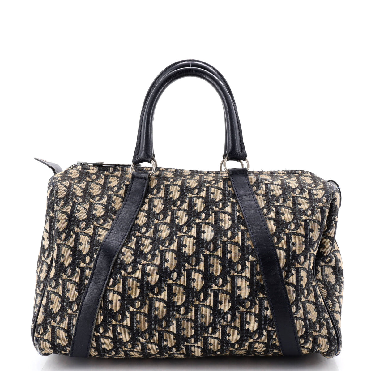 Christian Dior Vintage Trotter Boston Bag Diorissimo Canvas Medium
